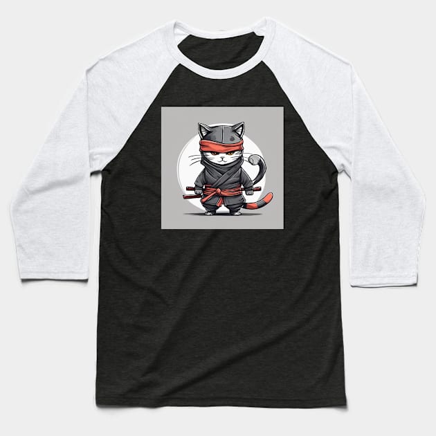 ninja kitten Baseball T-Shirt by OWLS store